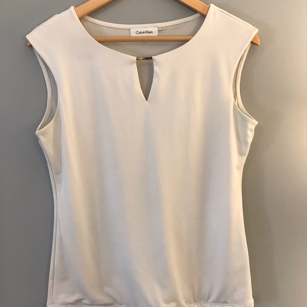 White sleeveless Calvin Klein top